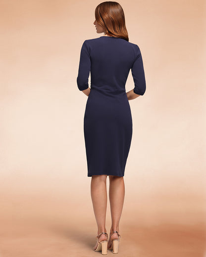 Ascot Mock-Wrap Dress