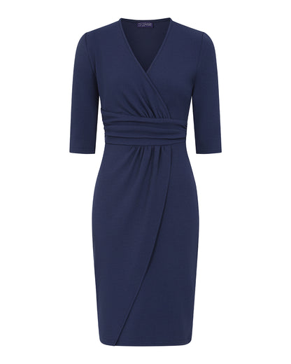 Ascot Mock-Wrap Dress