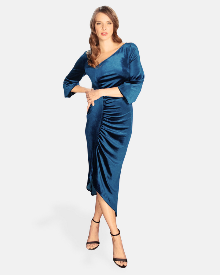 Velvet Ruched Party Dress
