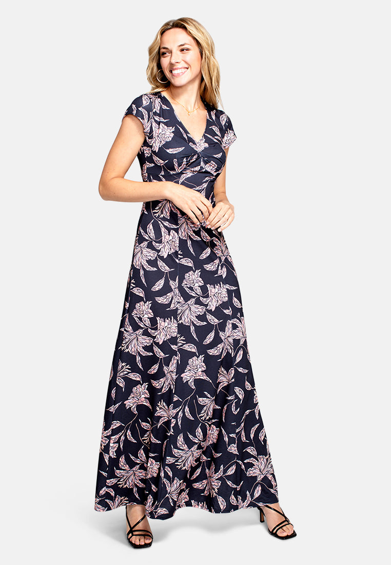 Cap Sleeve Jersey Maxi Dress
