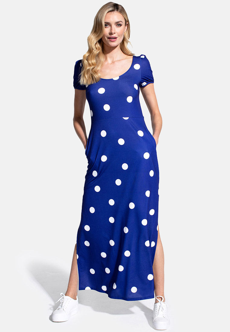 Split Hem Scoop Neck Maxi Dress