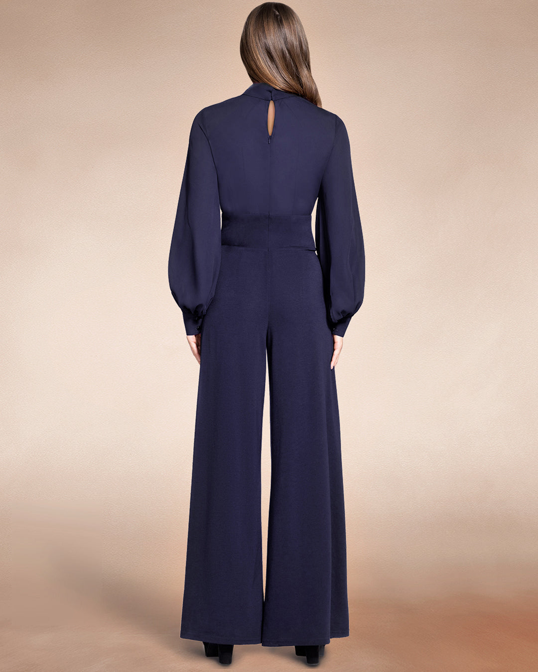 Wide Leg Jumpsuit with Blouson Sleeve