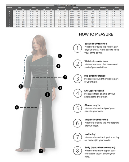 Ruched Jumpsuit with Sleeves