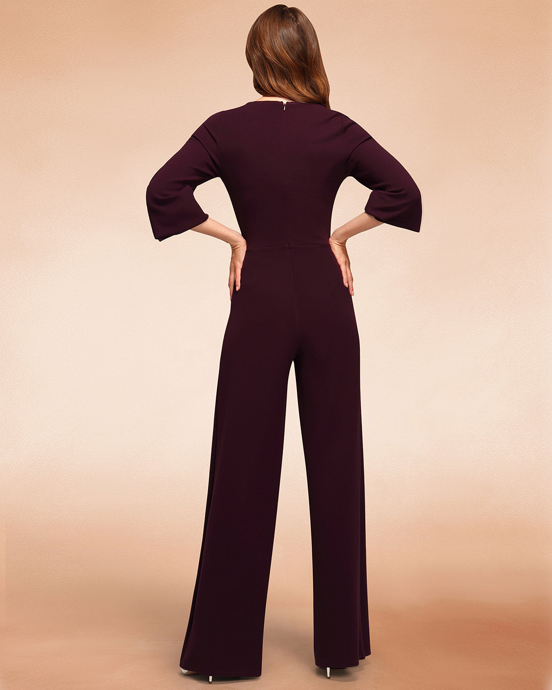 Ruched Jumpsuit with Sleeves