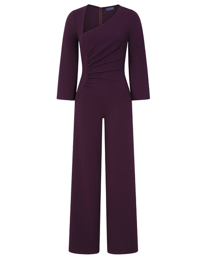 Ruched Jumpsuit with Sleeves