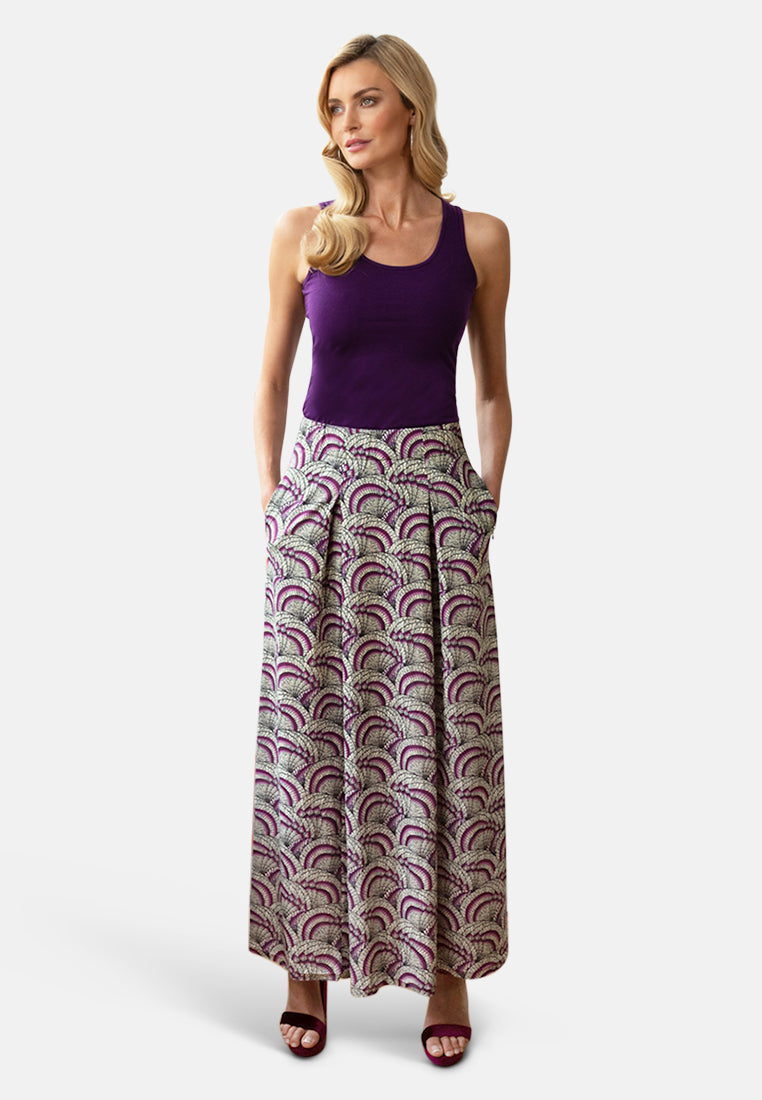 Flowing Pleated Maxi Skirt