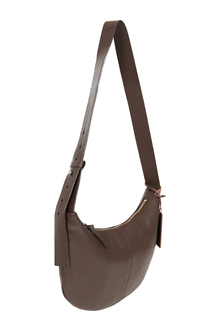 Leather Banana Shoulder Bag