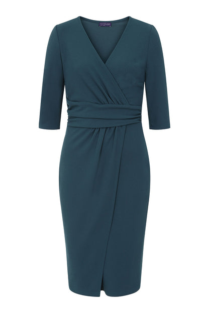 Ascot Mock Wrap Dress