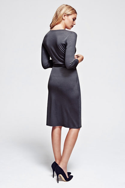 Jersey Mock-Wrap Dress