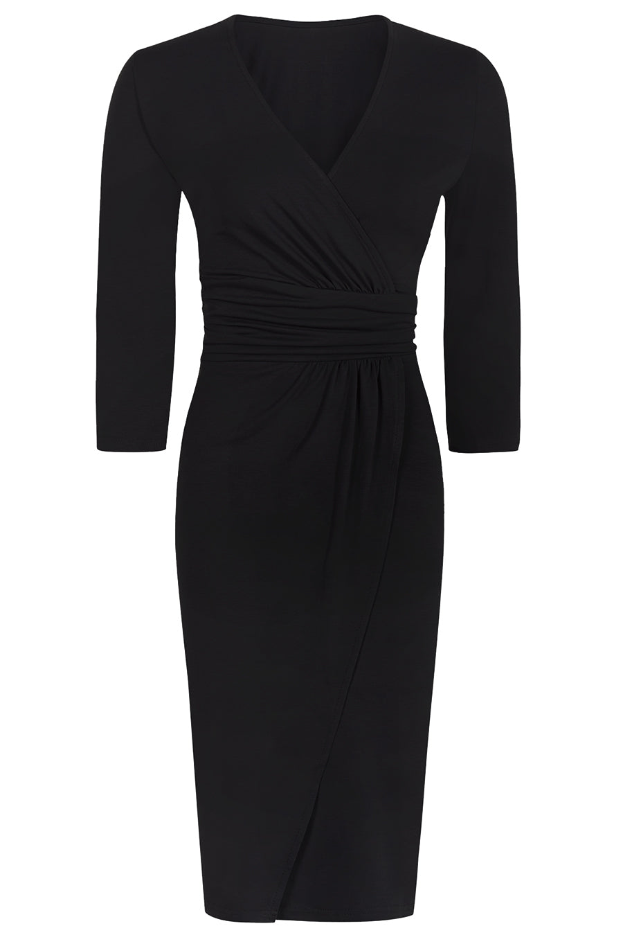 Ascot Mock-Wrap Dress