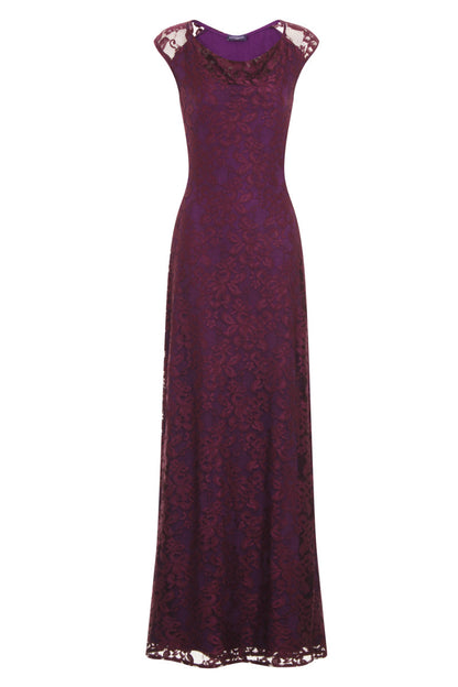 Cowl Neck Lace Maxi Dress AW16