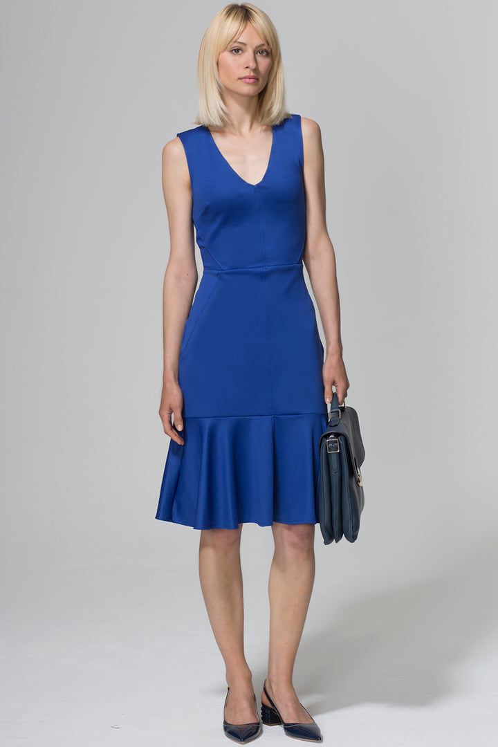 V-neck Drop Waist Ponte Dress