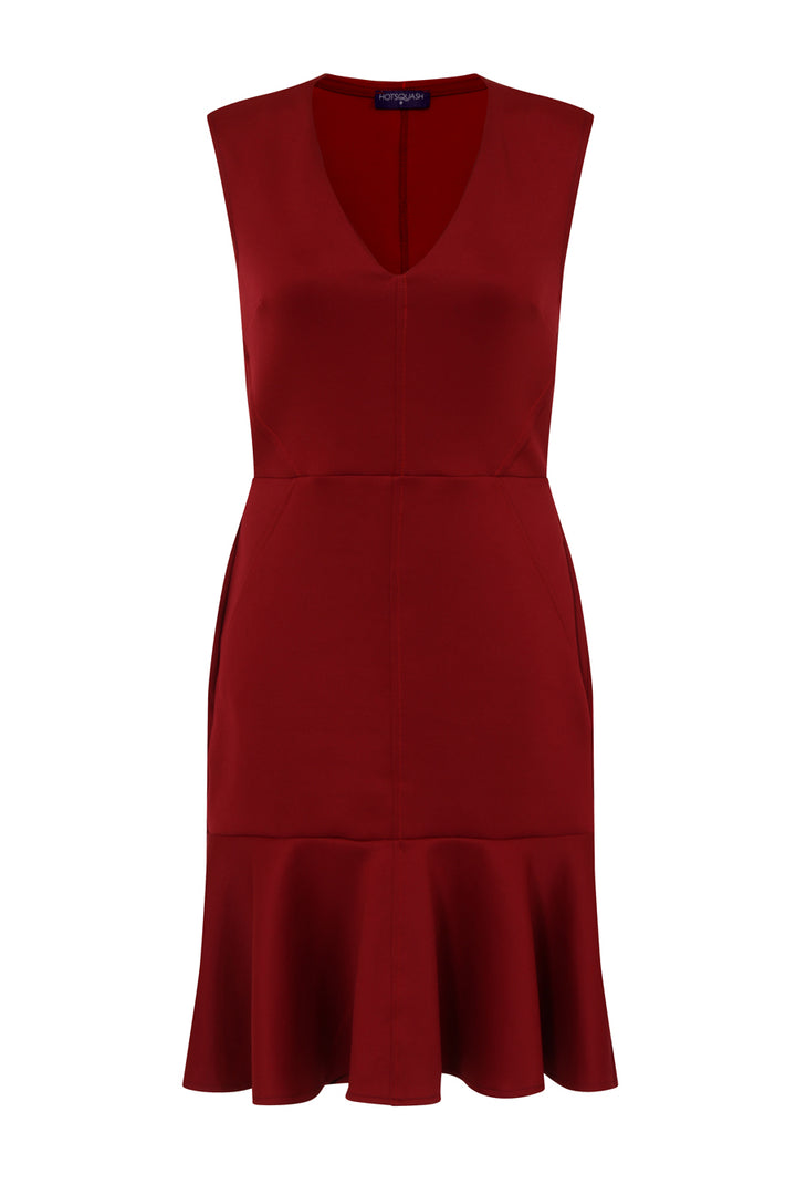 V-neck Drop Waist Ponte Dress