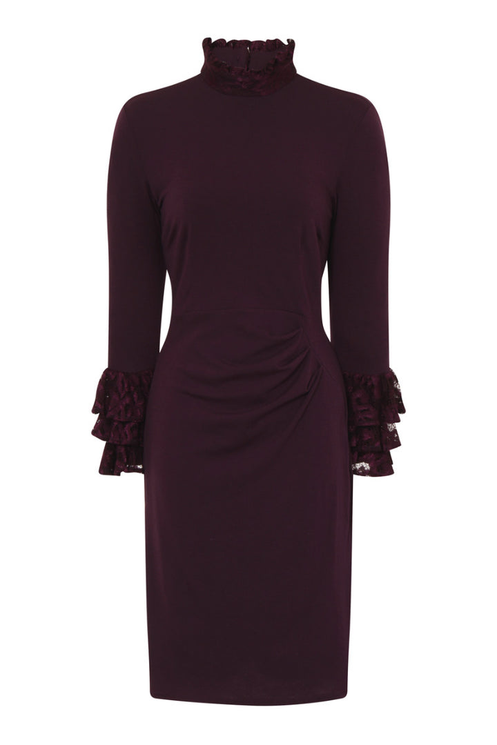 Lace Ruffle-Sleeve Dress