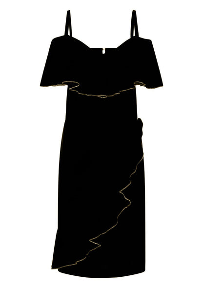 Metallic Trimmed Bardot Dress