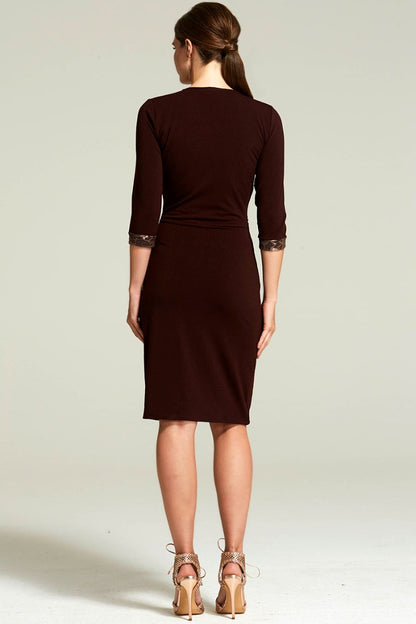 Lace Detail Jersey Wrap Dress