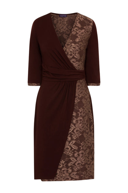 Lace Detail Jersey Wrap Dress