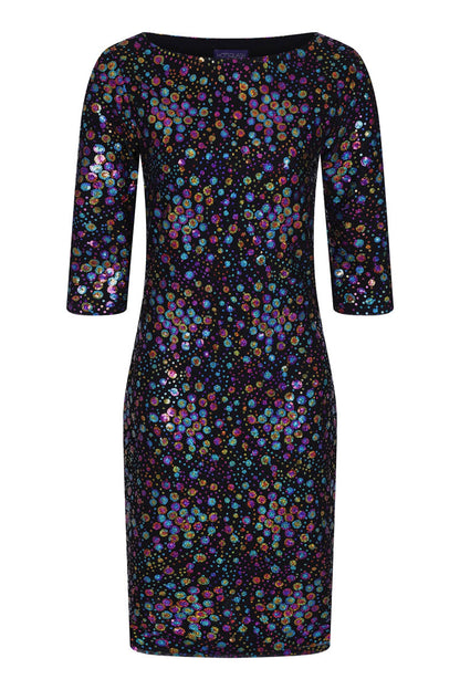 Knee-length Sequin Dress with Sleeves