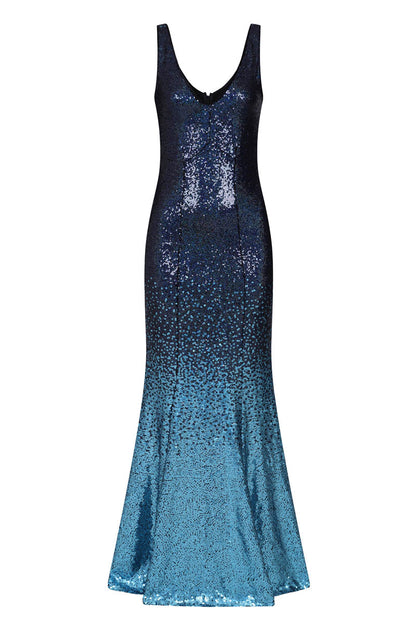 V Neck Sequin Maxi Dress