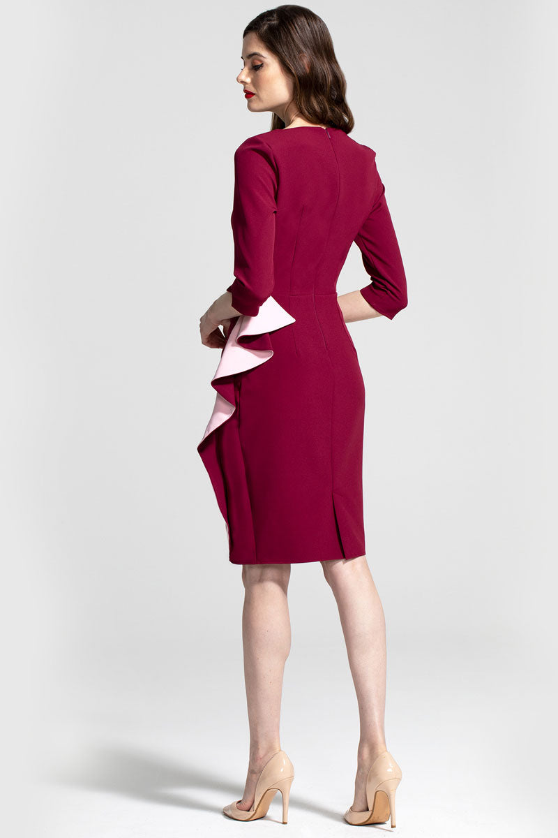 Contrast Side Frill Dress