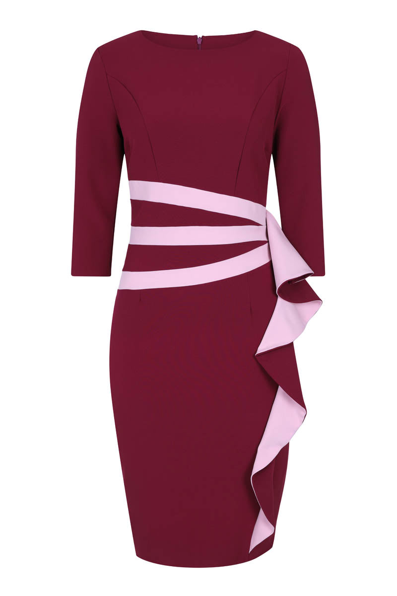 Contrast Side Frill Dress
