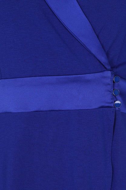 Fit & Flare Wrap Dress with Silky Trim