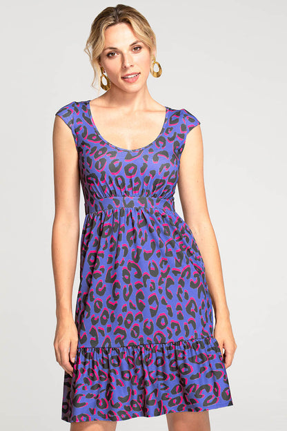Empire Line Knee Length Dress with capped sleeves