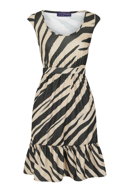 Empire Line Knee Length Dress with capped sleeves