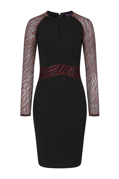 Lace Sleeve Keyhole Detail Dress