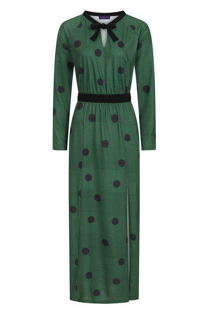 Long Sleeve Maxi Dress with Neck Tie