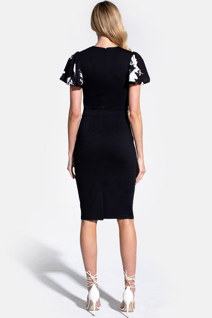 Ponte Dress with Chiffon Sleeves