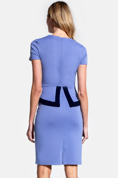 Peplum Dress with Contrast Trim