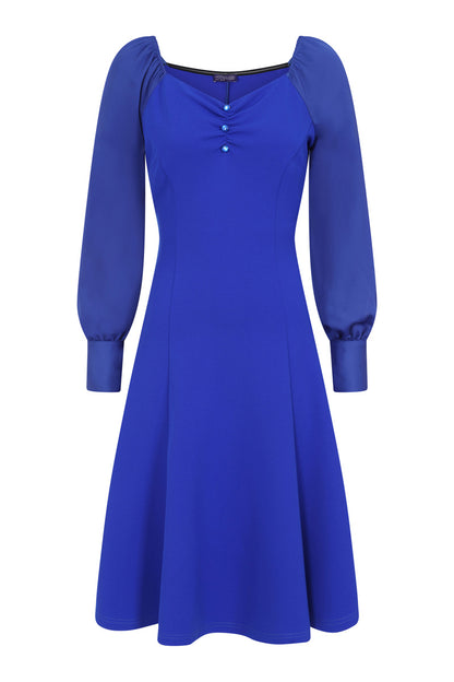 Blouson Sleeved Scuba Fit N Flare Dress