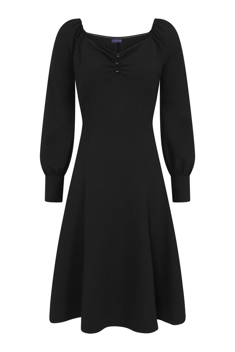 Blouson Sleeved Scuba Fit N Flare Dress