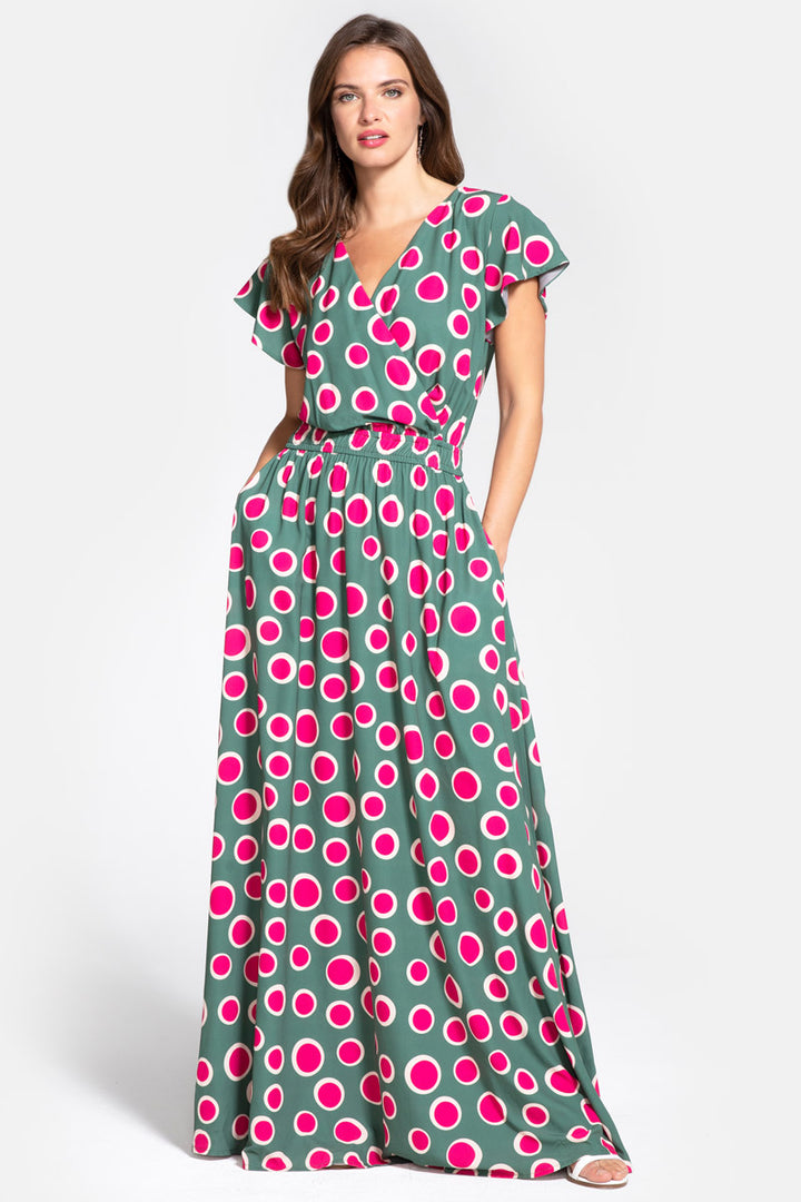 Mock Wrap Chiffon Maxi Dress