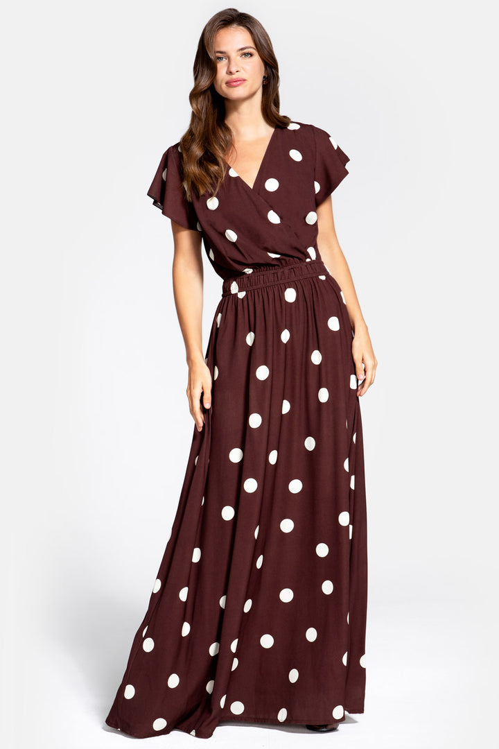 Mock Wrap Chiffon Maxi Dress