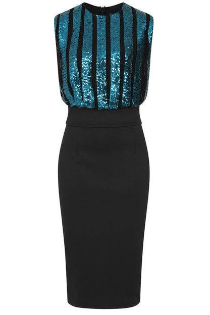 Sequin Bodice Ponte Dress