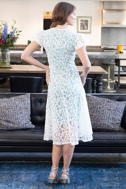 A-Line Lace Dress with Contrast Lining