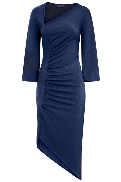 Ruched Scuba Midi Dress