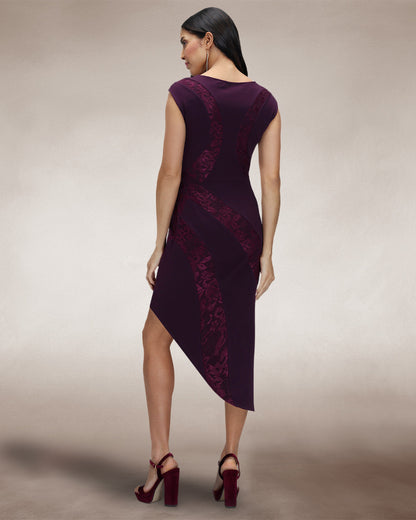 Bodycon Dress with Lace Panelling