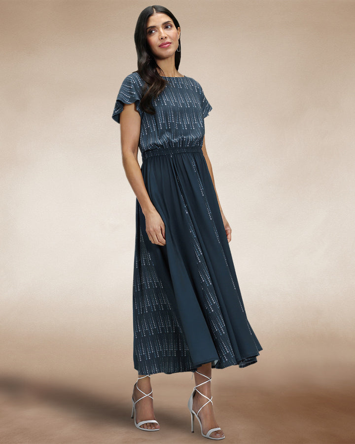 Pleated Midi Dress