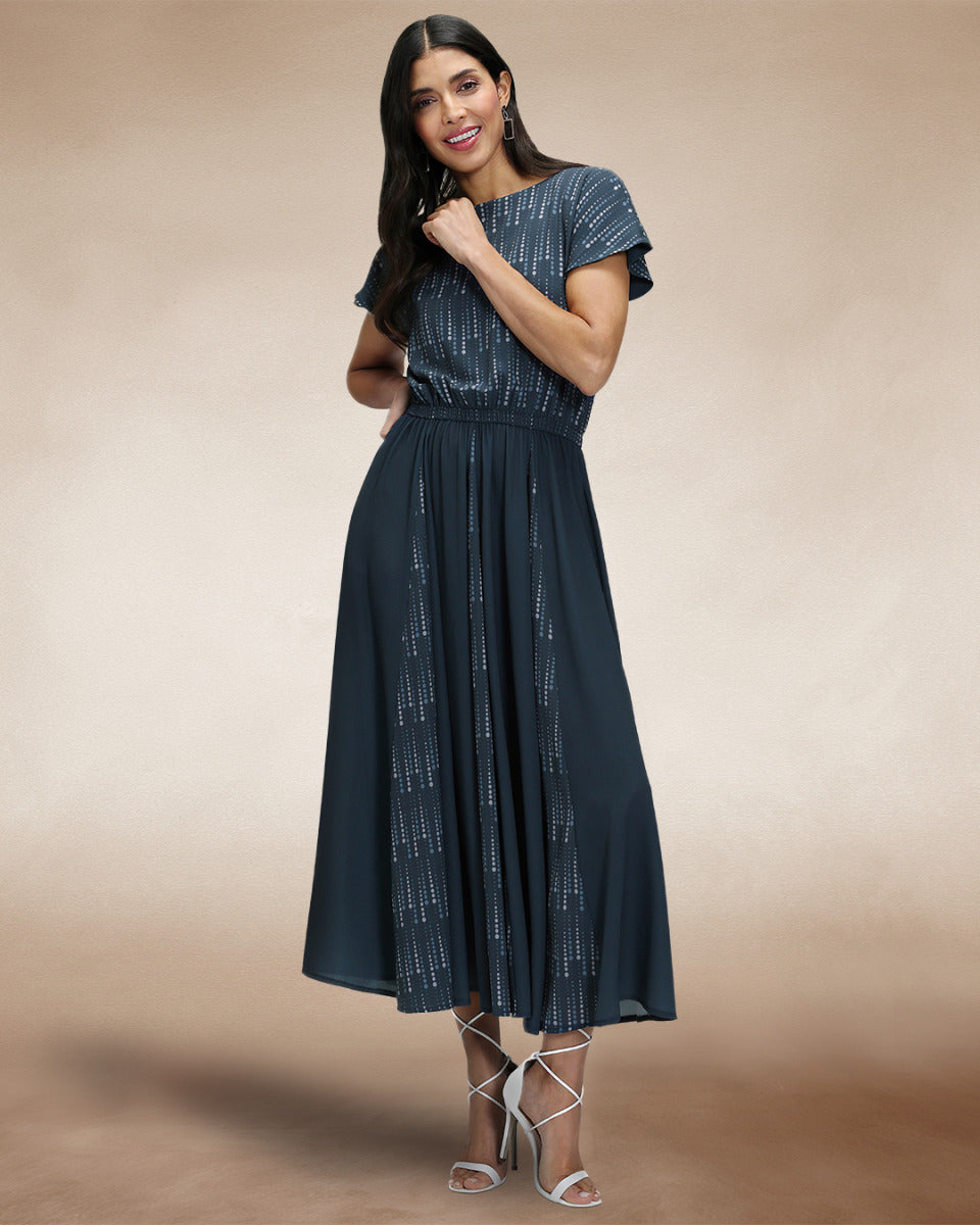 Pleated Midi Dress