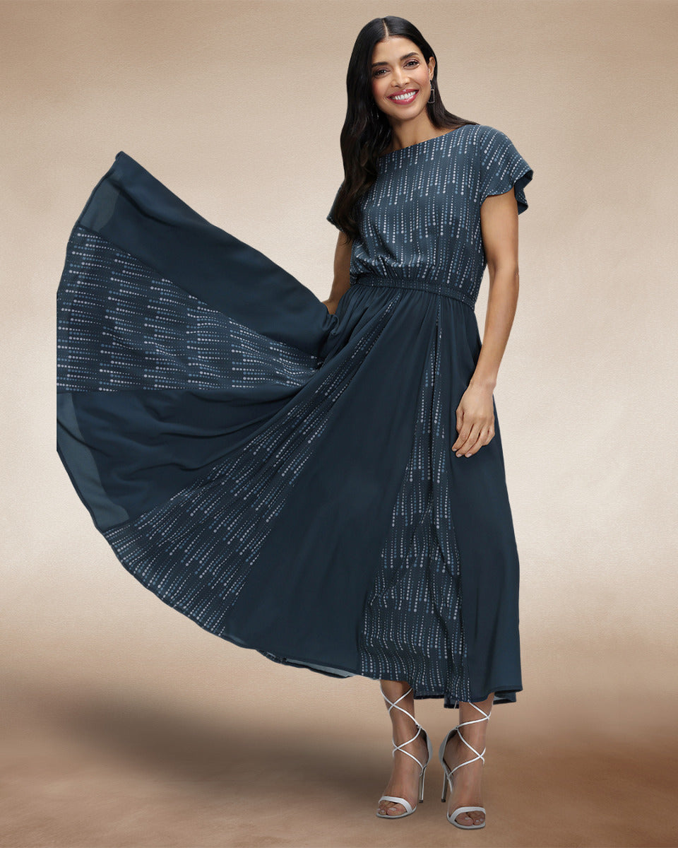 Pleated Midi Dress