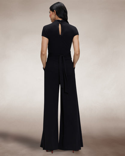 Cap Sleeved Wide Leg Jumpsuit