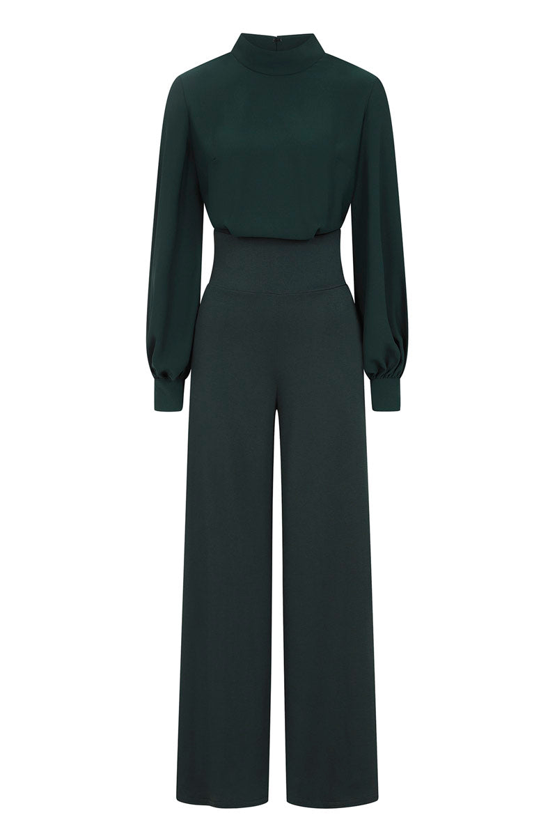 Wide Leg Jumpsuit with Blouson Sleeve