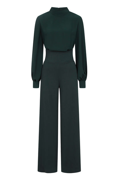 Wide Leg Jumpsuit with Blouson Sleeve