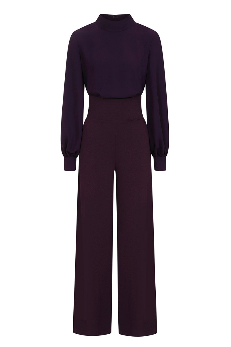 Wide Leg Jumpsuit with Blouson Sleeve