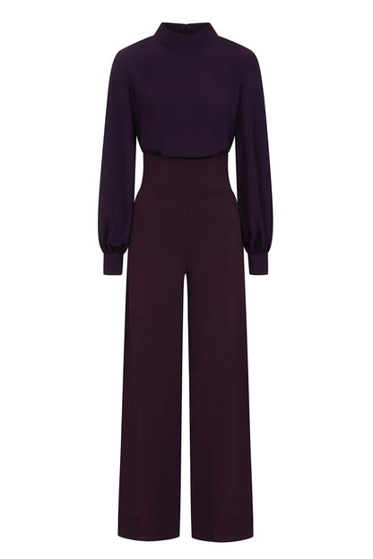 Wide Leg Jumpsuit with Blouson Sleeve