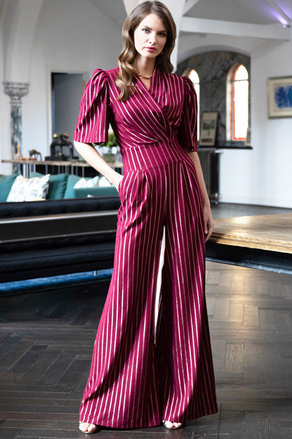 Gold Stripe Wide Leg Jumpsuit