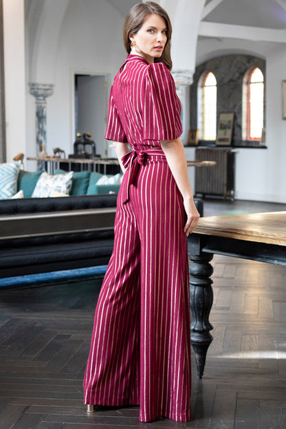 Gold Stripe Wide Leg Jumpsuit